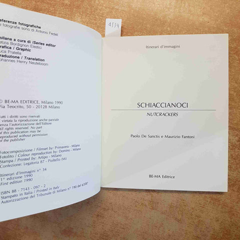 SCHIACCIANOCI NUTCRACKERS DE SANCTIS FANTONI 1990 BE-MA PRIMA EDIZIONE