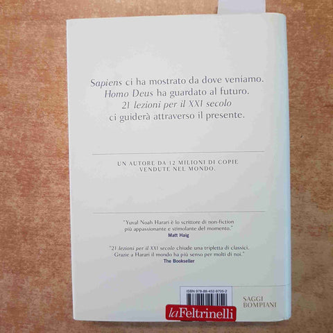 YUVAL NOAH HARARI - 21 LEZIONI PER IL XXI SECOLO - BOMPIANI 2019 SAGGI