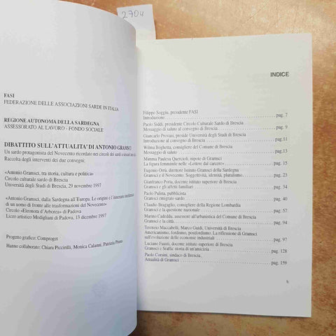 DIBATTITO SULL'ATTUALITA' DI ANTONIO GRAMSCI - AA.VV. 1998 REGIONE SARDEGNA