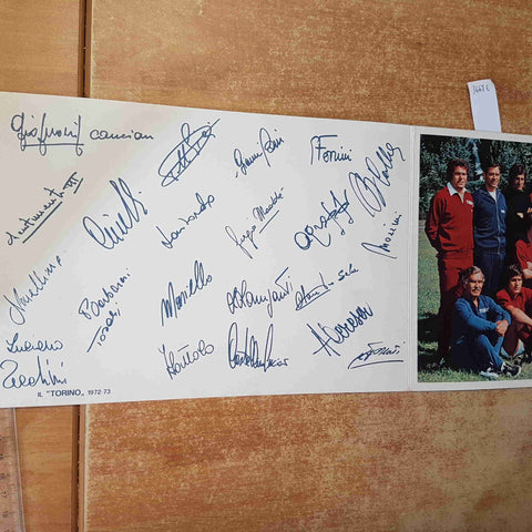 IL TORINO CALCIO 1972-73 FOTO UFFICIALE SQUADRA CON FIRME AUTOGRAFI STAMPATE