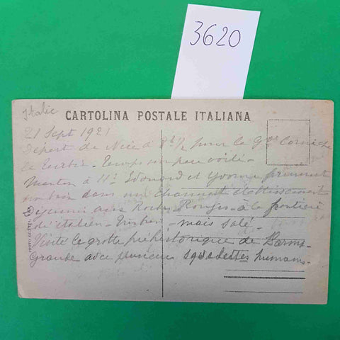GRIMALDI VENTIMIGLIA ROCHERS ROUGES CONFINE FRANCIA CARTOLINA 1921 LIGURIA