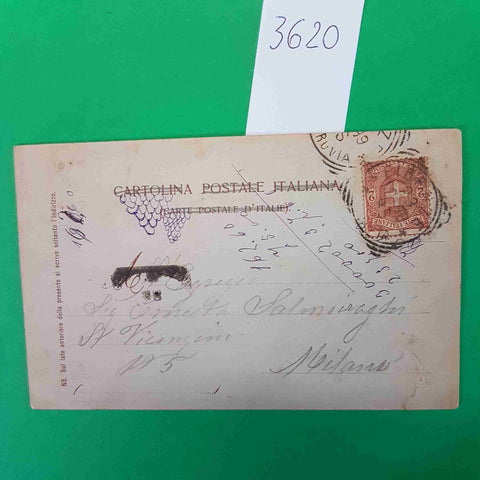 FIRENZE PONTE VECCHIO CARTOLINA VIAGGIATA 1899 FRANCOBOLLO 2 CENTESIMI MILANO