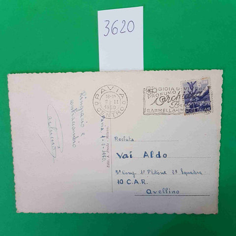 PAVIA NUOVO PONTE SUL TICINO CARTOLINA VIAGGIATA 1950 ED A. PREDA FRANCOBOLLO