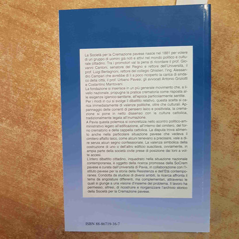 PIETA' PEI DEFUNTI STORIA DELLA CREMAZIONE A PAVIA TRA OTTO E NOVECENTO 2000