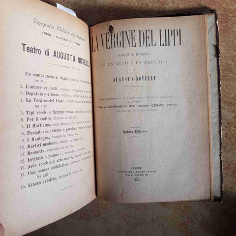 4 OPERE TEATRALI AUGUSTO NOVELLI 1899 DOPO, IL PECCATO, PER IL CODICE LA VERGINE