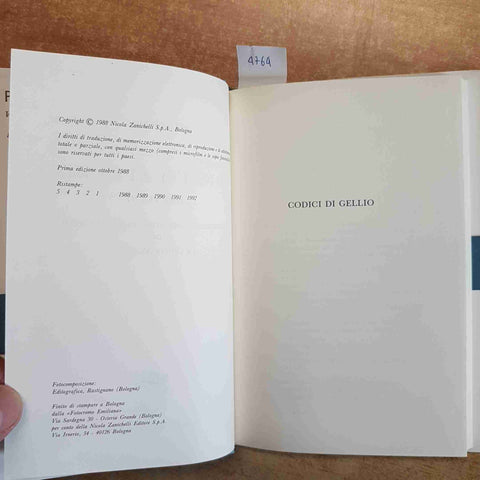 AULO GELLIO LE NOTTI ATTICHE LIBRI VI-VIII CAVAZZA ZANICHELLI 1992 TESTO LATINO