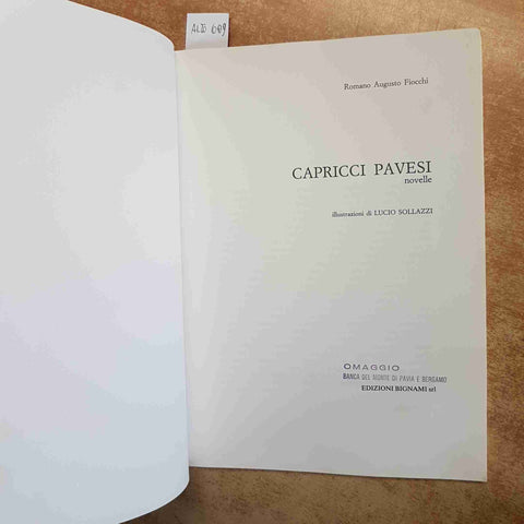 CAPRICCI PAVESI ROMANO AUGUSTO FIOCCHI BIGNAMI NOVELLE PAVIA ILLUSTRATO SOLLAZZI