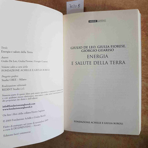 DE LEO, FIORESE - ENERGIA E SALUTE DELLA TERRA - RINNOVABILI CLIMA 2009 BOROLI