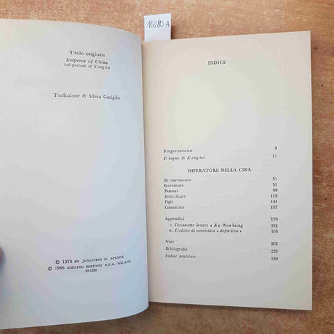 JONATHAN D. SPENCE - IMPERATORE DELLA CINA AUTORITRATTO DI K'ANG-HSI - ADELPHI