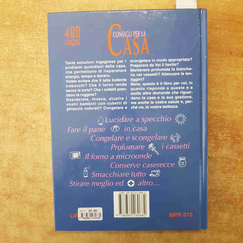 CONSIGLI PER LA CASA - MARIOTTI 480 PAGINE MANUALE CUCINA PULIZIA RIMEDI 1999