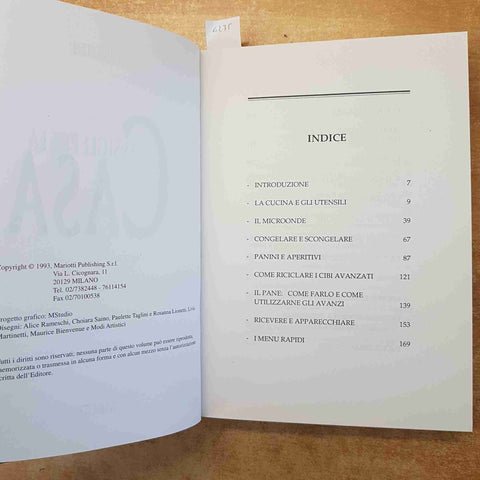 CONSIGLI PER LA CASA - MARIOTTI 480 PAGINE MANUALE CUCINA PULIZIA RIMEDI 1999
