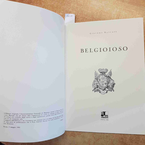 GIACOMO BASCAPE' - BELGIOIOSO - GJES PAVIA 1981 STORIA LOCALE CASTELLO VISCONTI
