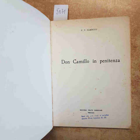 P.V. SAMBUCO - DON CAMILLO IN PENITENZA 1959 EDIZIONI FRATE INDOVINO ILLUSTRATO