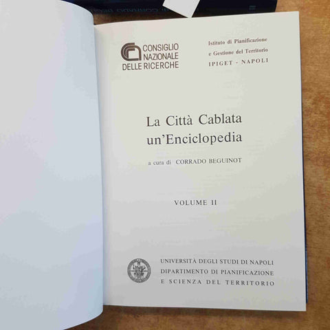 LA CITTA' CABLATA UN'ENCICLOPEDIA - CORRADO BEGUINOT 3 VOLUMI CNR NAPOLI 1989