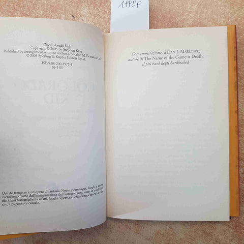 STEPHEN KING - COLORADO KID - SPERLING & KUPFER 2005 PRIMA EDIZIONE MYSTERY