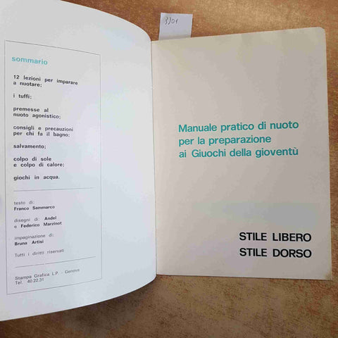 IMPARO A NUOTARE - FRANCO SAMMARCO - MANUALE PRATICO NUOTO STILE LIBERO DORSO