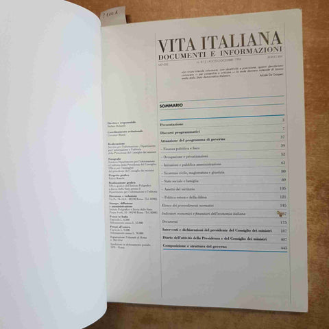 GOVERNO BERLUSCONI SETTE MESI DI ATTIVITA1994 VITA ITALIANA POLITICA FORZA ITALI
