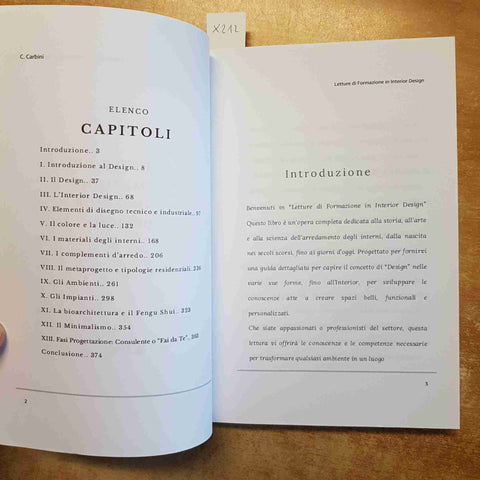 C. CARBINI - LETTURE DI FORMAZIONE IN INTERIOR DESIGN ARREDAMENTO ARCHITETTURA