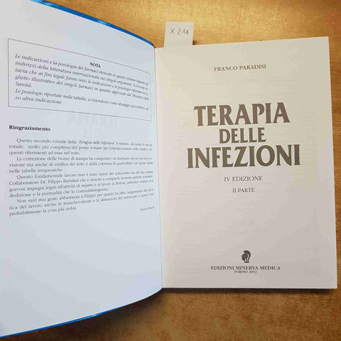 FRANCO PARADISI - TERAPIA DELLE INFEZIONI IV EDIZ. PARTE II 2002 MINERVA MEDICA