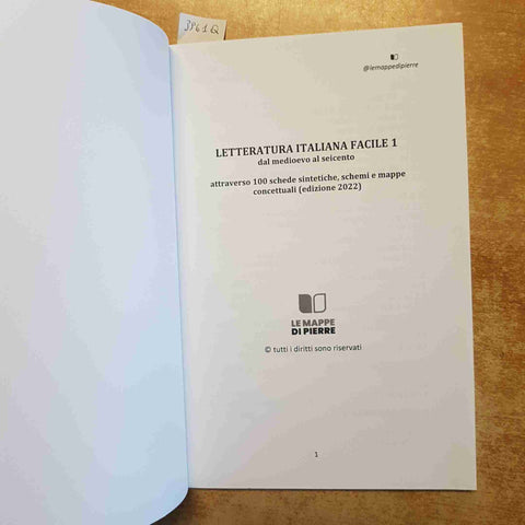 LETTERATURA ITALIANA FACILE 1 DAL MEDIOEVO AL SEICENTO MAPPE DI PIERRE 2022