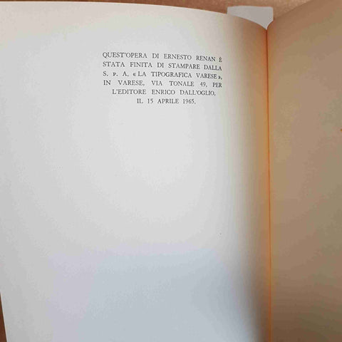 ERNESTO RENAN - SAN PAOLO biografia - DALL'OGLIO 1965 CRISTIANESIMO RELIGIONE
