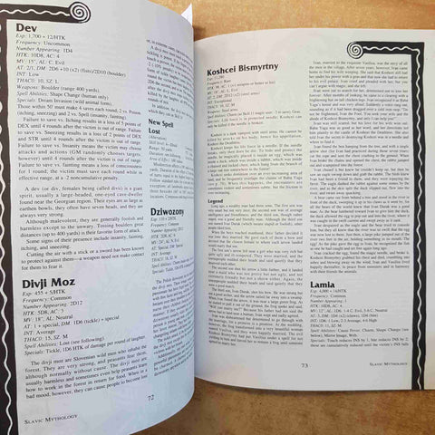 MONSTERS OF MYTH AND LEGEND III AD&D DUNGEONS DRAGONS MAYFAIR GAMES 1992