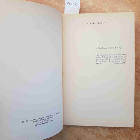 GAIA SERVADIO - LUCHINO VISCONTI biografia MONDADORI 1980 PRIMA EDIZIONE CINEMA