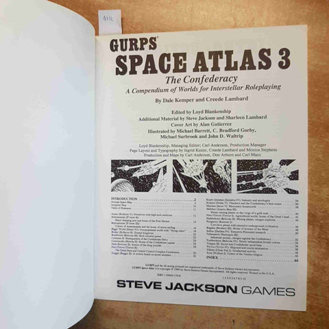 GURPS SPACE ATLAS 3 THE CONFEDERACY KEMPER LAMBARD 1990 STEVE JACKSON GAMES RPG