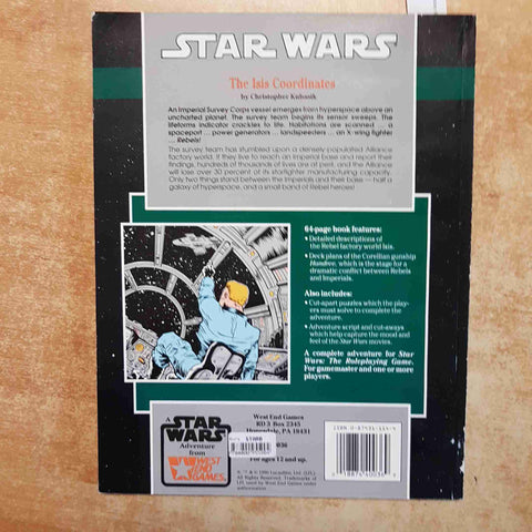 STAR WARS THE ISIS COORDINATES - CHRISTOPHER KUBASIK - WEST END GAMES RPG 1990