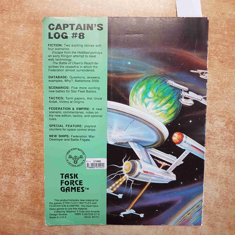 STAR FLEET BATTLES CAPTAIN'S LOG #8 STAR TREK - TASK FORCE GAMES 1990 AMARILLO