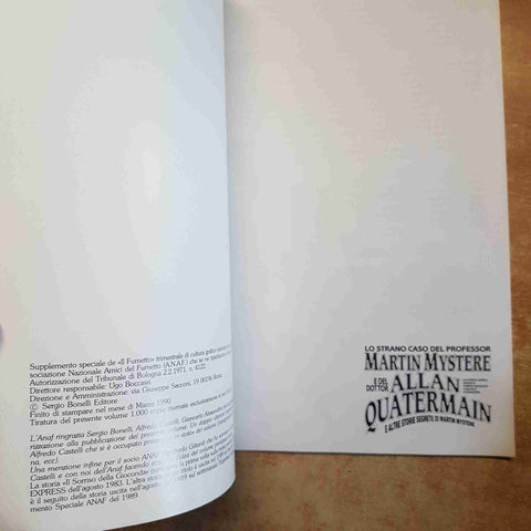 LO STRANO CASO DEL PROF MARTIN MYSTERE E ALLAN QUATERMAIN CASTELLI BONELLI 1990