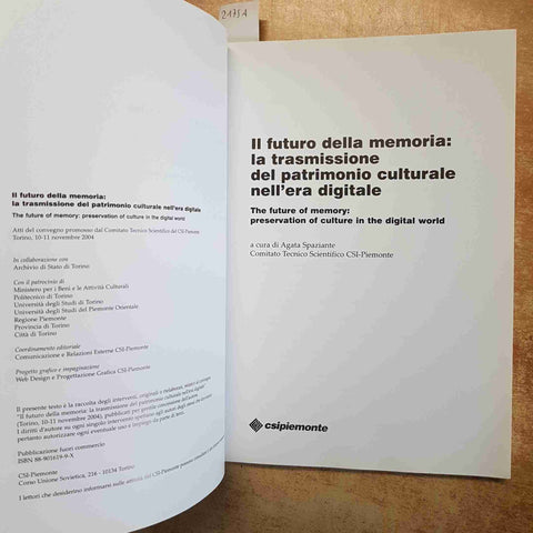IL FUTURO DELLA MEMORIA: LA TRASMISSIONE DEL PATRIMONIO CULTURALE ERA DIGITALE