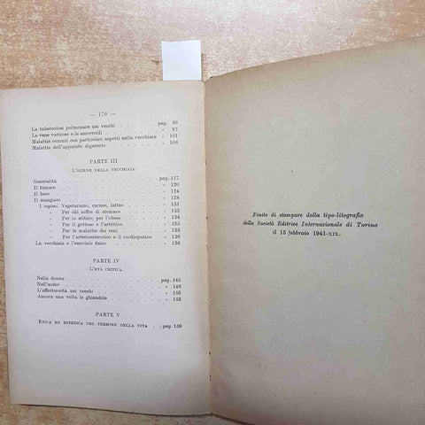 ENRICO GASCA - LA MEDICINA DELLA VECCHIAIA 1941 GERIATRIA IGIENE LONGEVITA' SEI