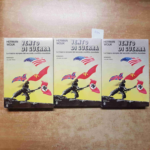HERMAN WOUK - VENTO DI GUERRA 3 VOLUMI + COFANETTO 1977 OSCAR MONDADORI classico