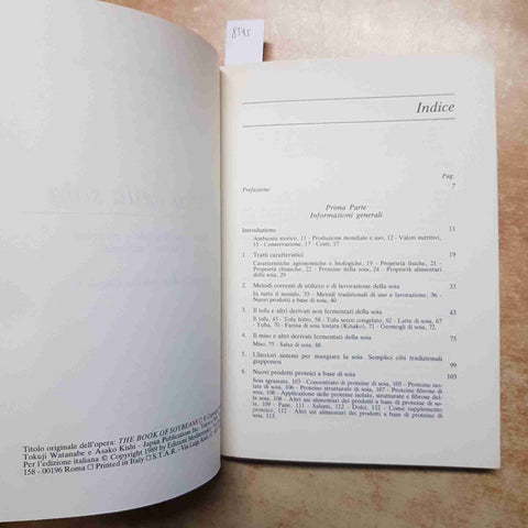 WATANABE, KISHI - IL LIBRO DELLA SOIA - EDIZIONI MEDITERRANEE RICETTE TOFU 1989