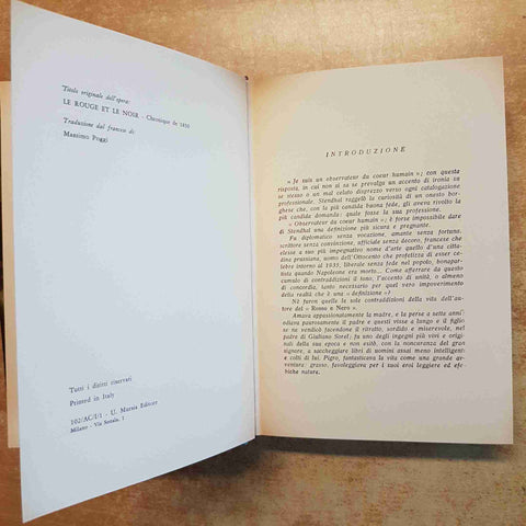 STENDHAL - IL ROSSO E IL NERO - UGO MURSIA 1961 ROMANZO CLASSICO + COFANETTO