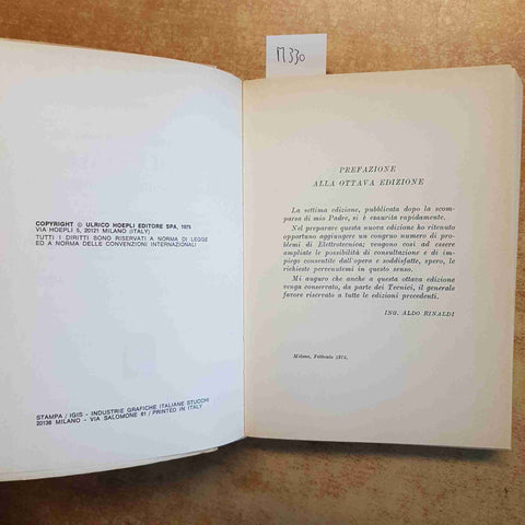 EMILIO RINALDI - 474 PROBLEMI RISOLTI DI MECCANICA GENERALE 1975 MANUALI HOEPLI