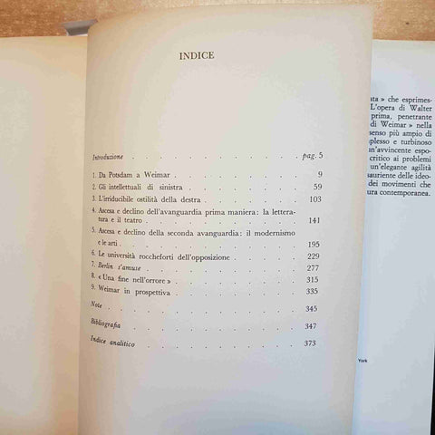 WALTER LAQUEUR - LA REPUBBLICA DI WEIMAR - RIZZOLI 1977 PRIMA EDIZIONE STORIA