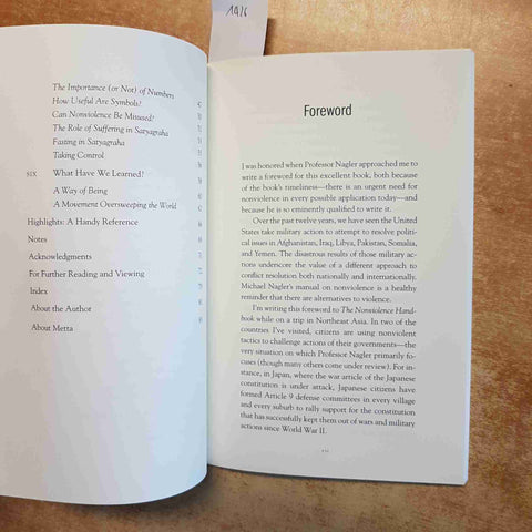 MICHAEL NAGLER - THE NONVIOLENCE PRACTICAL ACTION HANDBOOK 2014 AUTOGRAFATO 1°ED
