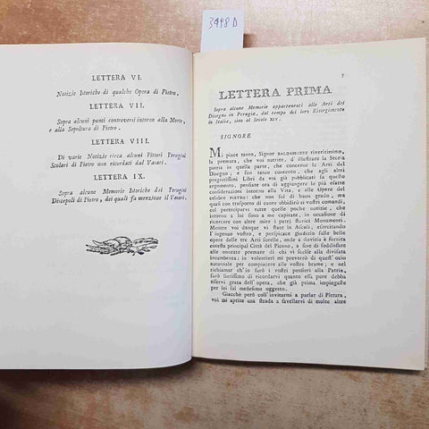 A. MARIOTTI - LETTERE PITTORICHE PERUGINE - FORNI 1975 RISTAMPA 1788 ARTE UMBRA