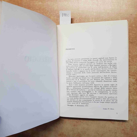 CARLO P. RIVA - BAREGGIO NOTE STORICHE 1975 STORIA LOCALE MILANO LOMBARDIA