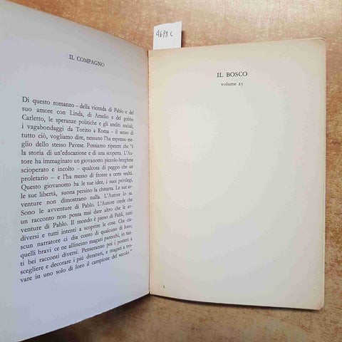 CESARE PAVESE - IL COMPAGNO - MONDADORI 1961 IL BOSCO N.25 LETTERATURA ITALIANA