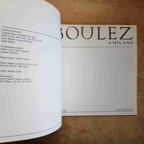 PIERRE BOULEZ A MILANO GIUGNO 1990 MUSICA CONTEMPORANEA IRCAM CONCERTI