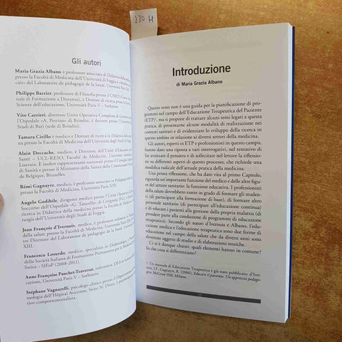 MARIA GRAZIA ALBANO - EDUCAZIONE TERAPEUTICA DEL PAZIENTE - EDI ERMES 2010