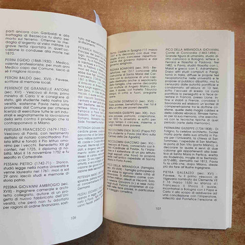 MILLE NOMI NELLA STORIA DI PAVIA - ALBERTO ARECCHI 1998 DIZIONARIO BIOGRAFICO