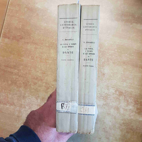 NICOLA ZINGARELLI - LA VITA, I TEMPI E LE OPERE DI DANTE 1944 VALLARDI 2 VOLUMI