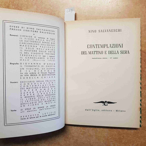 NINO SALVANESCHI - CONTEMPLAZIONI DEL MATTINO E DELLA SERA 1953 DALL'OGLIO