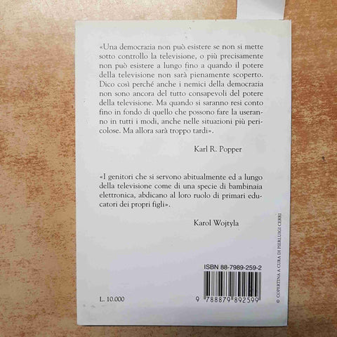 KARL POPPER, JOHN CONDRY - CATTIVA MAESTRA TELEVISIONE RESET DONZELLI 1996