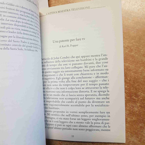 KARL POPPER, JOHN CONDRY - CATTIVA MAESTRA TELEVISIONE RESET DONZELLI 1996