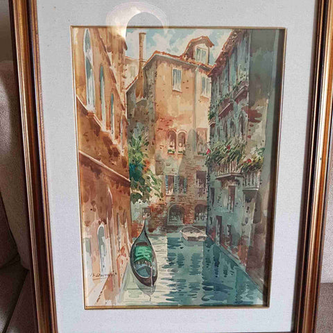 BISIO DONATI - CANALE DI VENEZIA 1986 PASTELLO CRETOSO ORIGINALE FIRMATO